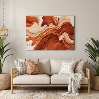 Aquarelle abstraite, art mural en métal 3 bruns