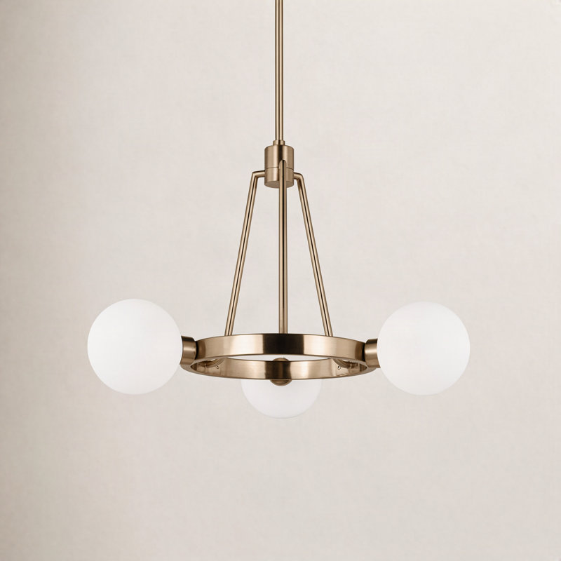 Loane 3-Light Chandelier, Satin Brass