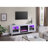 Summit 70" White Walnut Finish TV Stand Console With Fireplace, Heater