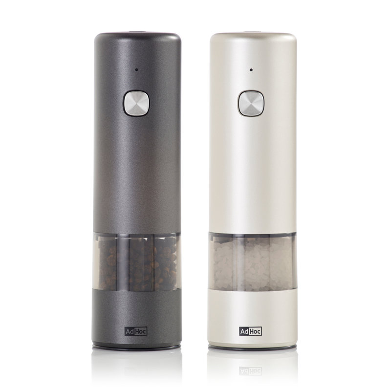 AdHoc Electric Pepper & Salt Mill Set i.Mill Light/Dark Grey 6.7", Gray/Black