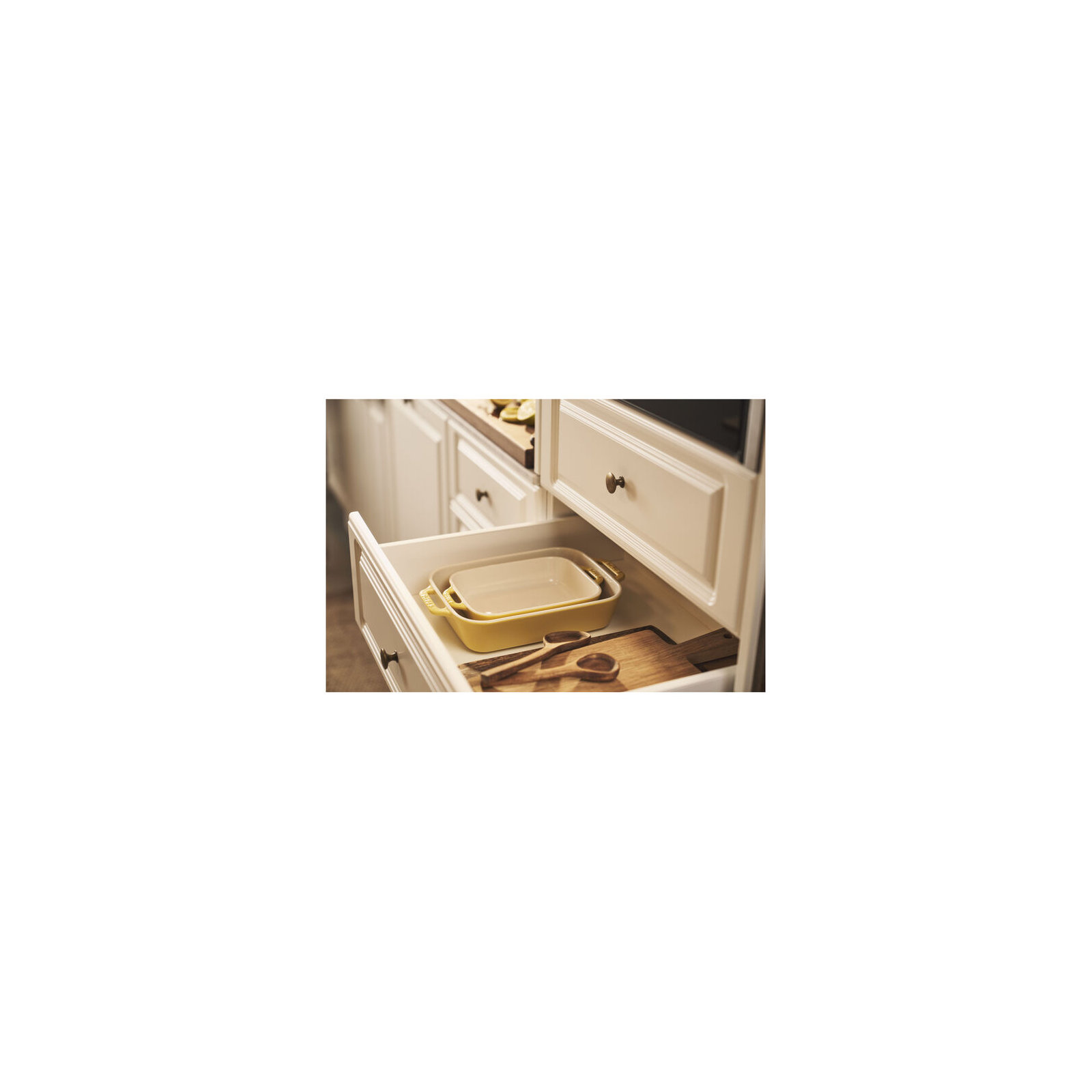 Ceramique Rectangular Baking Dish Set 2 Piece, Citron