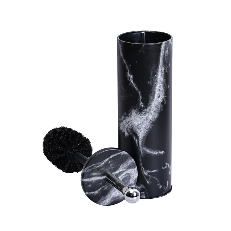 Brosse de cuvette de toilette avec support Zahari Home, noir, métal