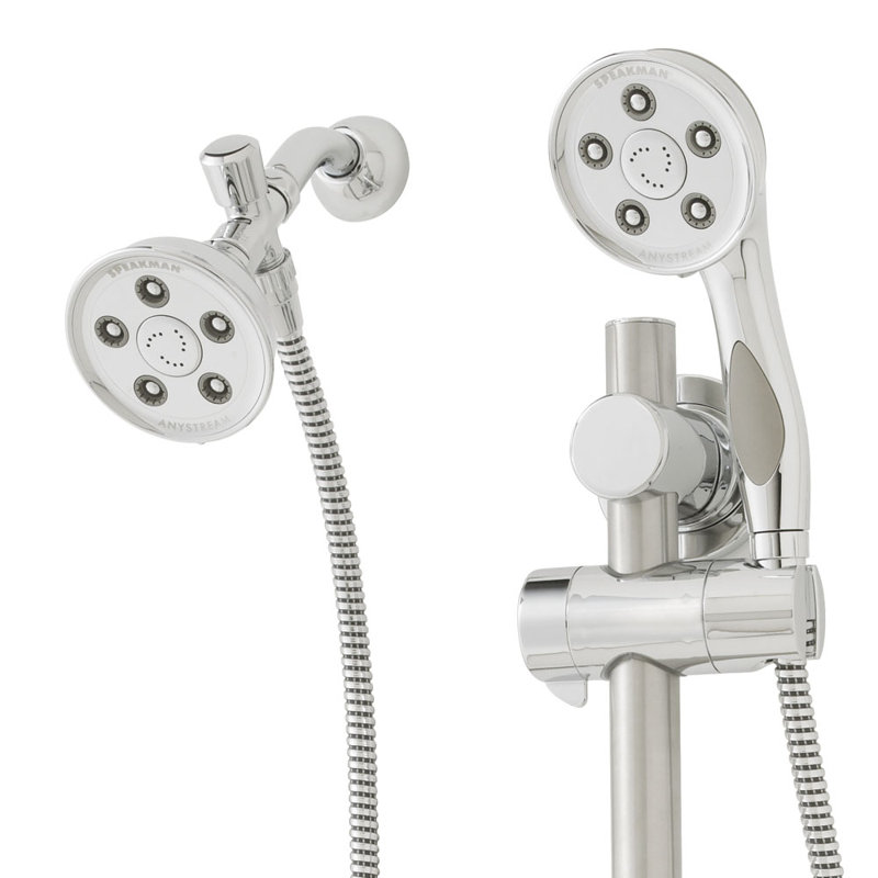 Pomme de douche ajustable caspian Anystream, Chrome poli