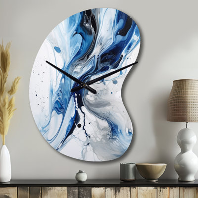 Horloge murale abstraite bleue et grise Elixir I - Boom Shape