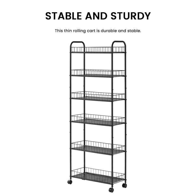 61'' H x 22.8'' W Utility Cart with Wheels, 61" H x 22.8" W x 10" D