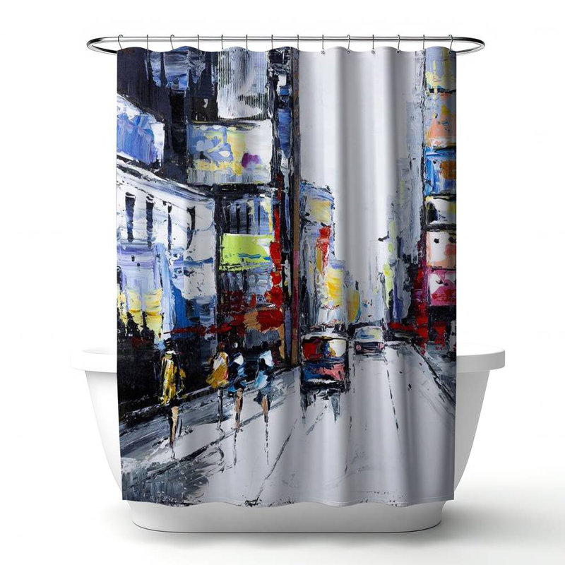 Shower Curtain CI178 – Polyester Shower Curtain, Dye Sublimation Print, 71" W × 74" L