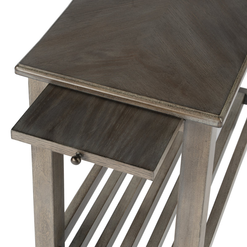 Table de bout avec rangement Parkhur, Bois clair