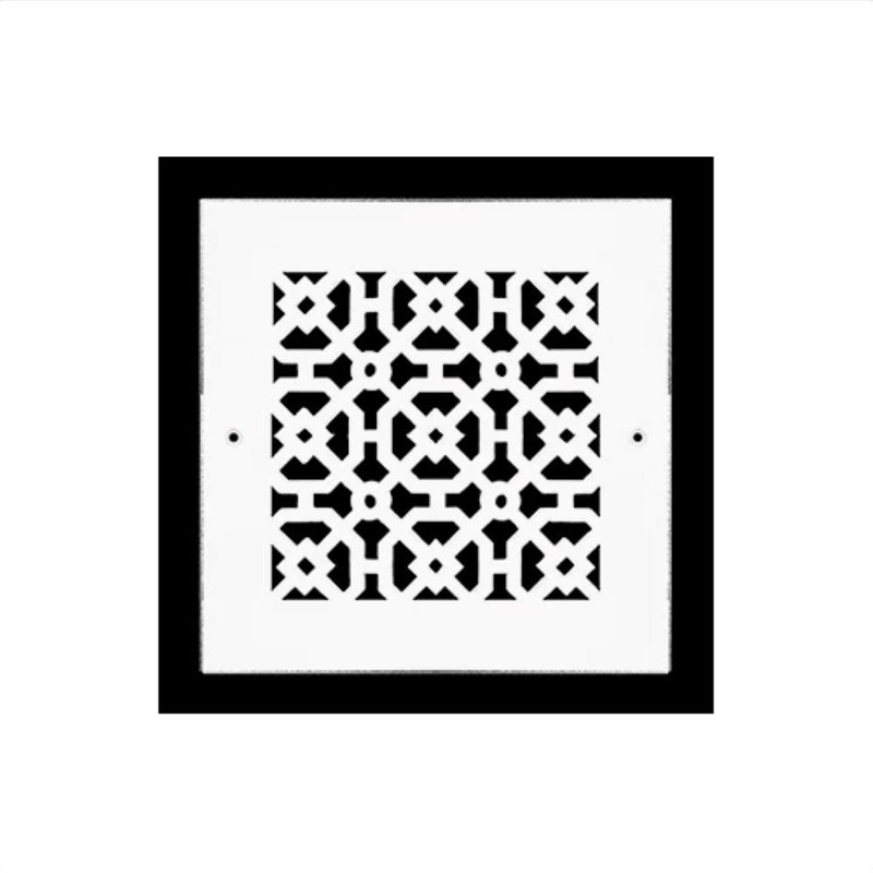  Ouverture de conduit 6 po x 6 po AIR RETOUR | Grille d'air lourde en fonte d'aluminium (8 po x 8 po au total) | Thermolaqué