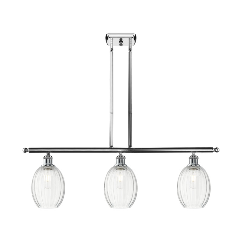 Ballston - Draves - Luminaire suspendu pour îlot de jardin à 3 ampoules, Clair, Chrome poli