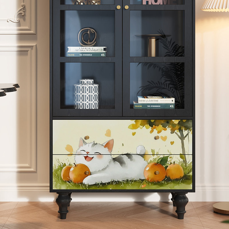 Vitrine en bois massif Vintage
