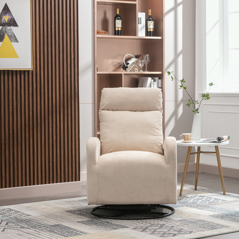 Fauteuil pivotant en polyester 26,77 po Ezella, Polyester beige