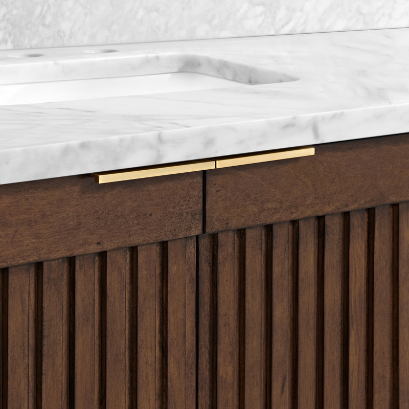 Through Lines 48" Single Bathroom Vanity, 8" Widespread, Brown