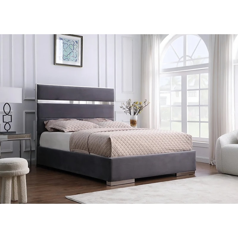 Lit plateforme Fryman, Très grand, gris