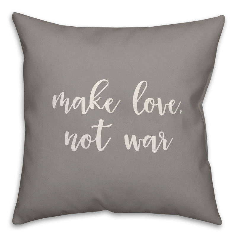  Coussin «Make Love Not War», Gris, Coussin et housse de coussin