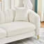 Canapé surdimensionné en chenille avec assise profonde, support en mousse haute densité, pieds en métal doré et design moderne capitonné pour le salon ou la chambre à coucher.-1026241739-1026241743