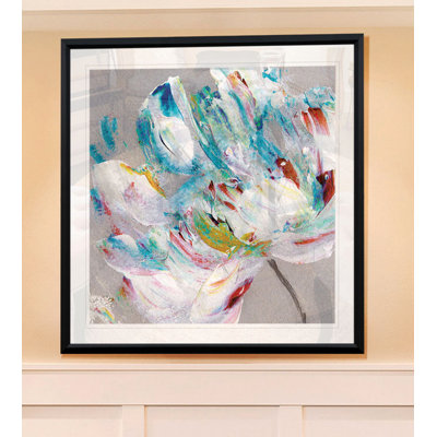 Flower Power - Vintage Botanical Print, Matted and Framed Under Acrylic Glass, Living Room and Dining Room Wall Art