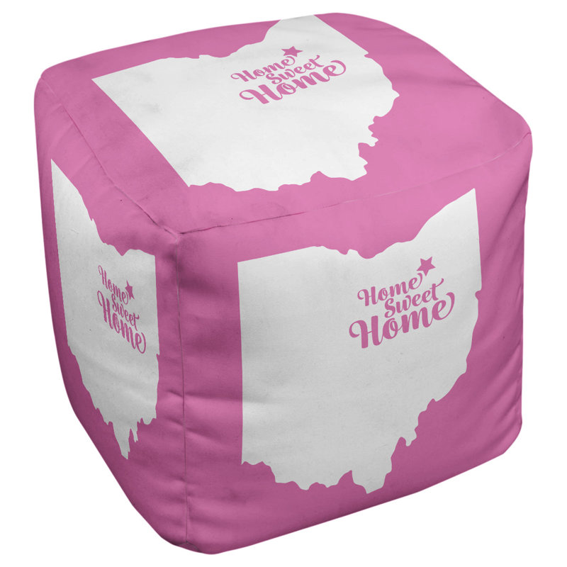 Upholstered Ottoman, Pink
