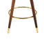 Tabourets de bar pivotants avec repose-pieds, fixes à 360 °. Fabrication, siège confortable. , Mousse. Pieds en bois brun. 2 tabourets à hauteur fixe de 360 degrés pour comptoir de cuisine, repose-pieds inclus, pieds solides, mousse