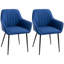 Chaises de salle à manger Corrigan Studio rembourrées en tissu de lin avec pieds en métal-345105658