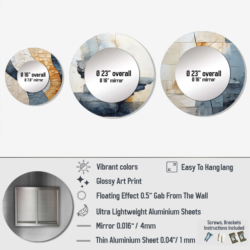 Divena Metal Round Mirror