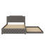 Grand lit plateforme tapissier avec lit gigogne simple intégré et ports USB doubles-984474660