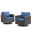 Ensemble de 2 chaises d'extérieur pivotantes en osier et rotin Ingvald-1468147014-1467345842