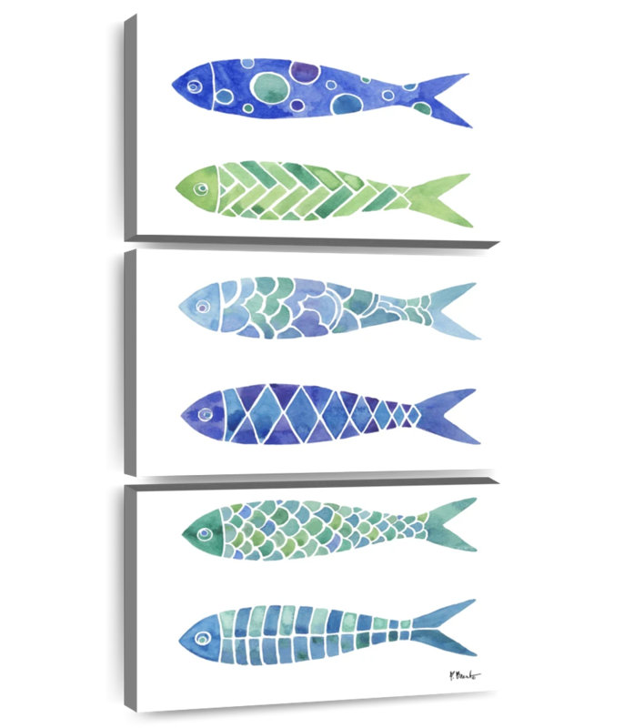 Lignée de poissons de la Baltique, H 38 po x l 18 po