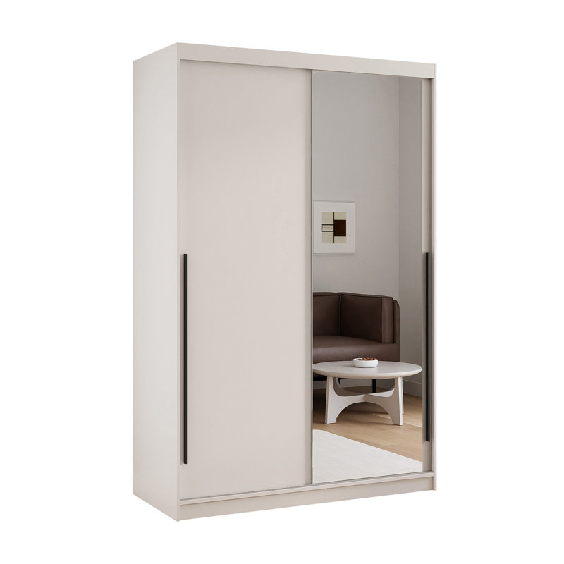 Manufactured Wood Wardrobe, 215cm H x 140cm W x 60cm D, Cashmere