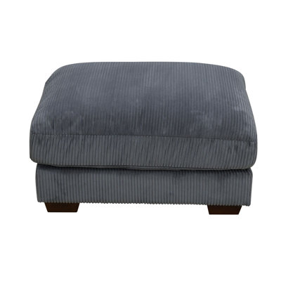 Repose-pieds modulaire en velours côtelé gris foncé