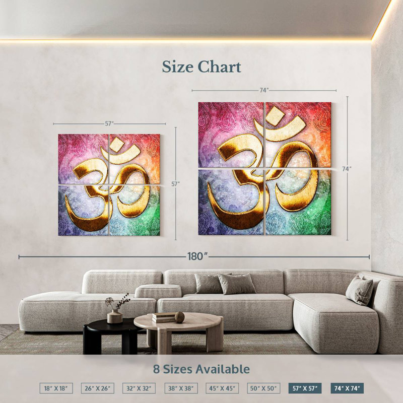 Adella Golden Om, 74" H x 74" W