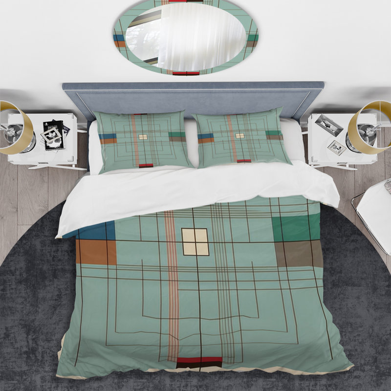 Ensemble de housse de couette en microfibre / polyester Vintage Mid-century graphiques IV
