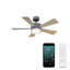 Wynd 5 - Blade Outdoor /Indoor Smart Ceiling Fan with Remote Control and LED Light Kit Included, Works With Alexa and iOS or Android App-32650295-32650298