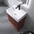 20" Modern Striped Freestanding Bathroom Vanity With Ceramic Sink