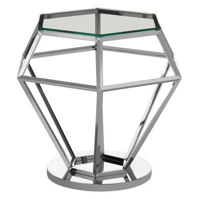 Redd Glass Top Frame End Table