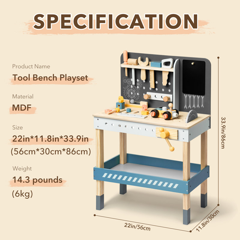 Preschool Play Tool Bench