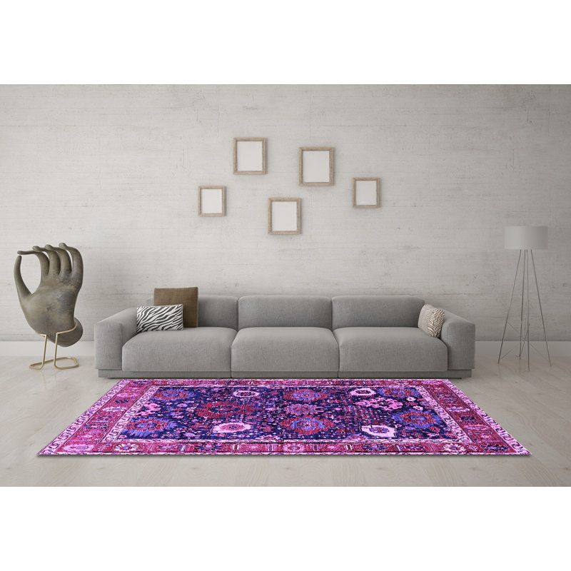 Tapis mauve Mid-Century 1797, Carré 3 pi