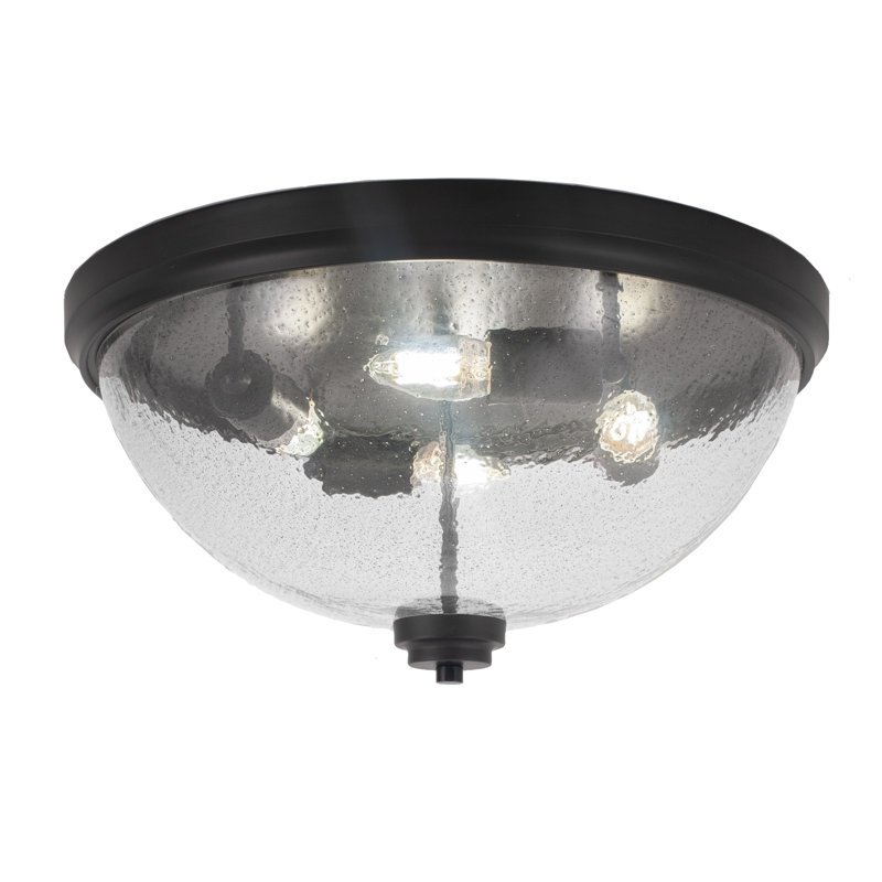 Plafonnier encastré 16 po, 3 ampoules, Noir mat