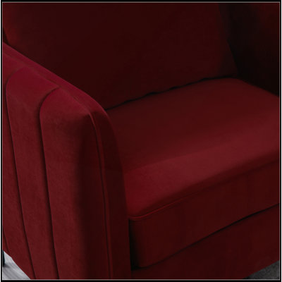 Chaise d'appoint Mid-Century moderne en velours avec coussin et pieds en métal pour le salon, la chambre à coucher ou le bureau