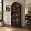 Armoire de bar 70 po de hauteur avec portes en verre trempé, 9 porte-bouteilles, grand tiroir, tablette réglable, porte-verres et armoire à café-131246674