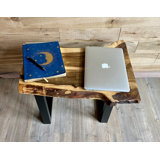 Rustic Live Edge Maple Side Table Handcrafted with Solid Maple Wood