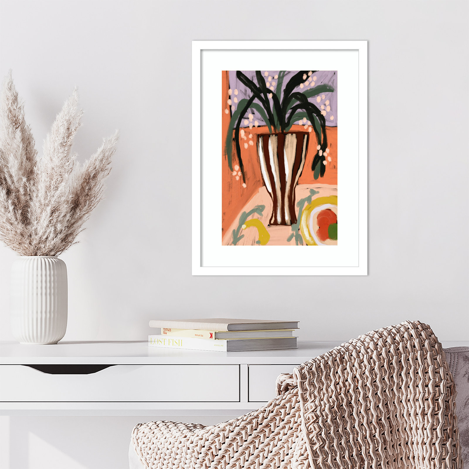 Floral Still Life No. 3 Print, White, 21" H x 16" W