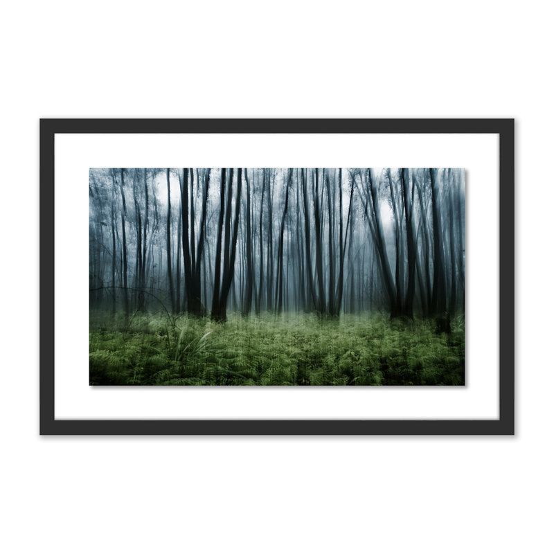 Eerie Trees IV Print by Jakob Wagner, Black, 16" H x 24" W x 1.5" D