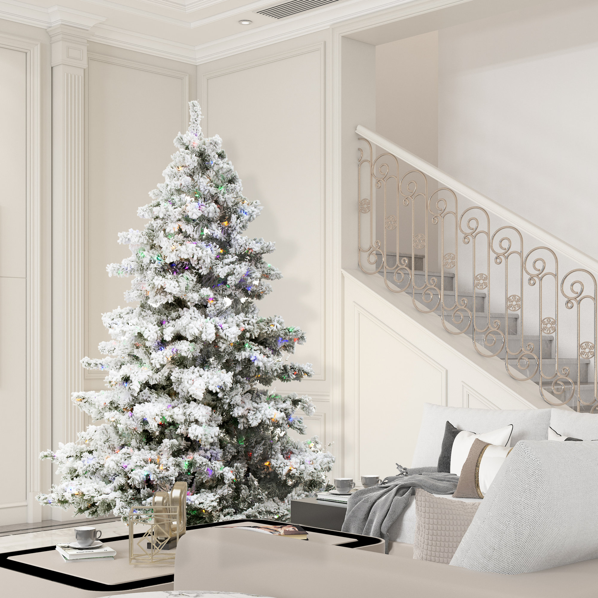 Pfeiffer Flocked Artificial Christmas Tree, 6.5' H