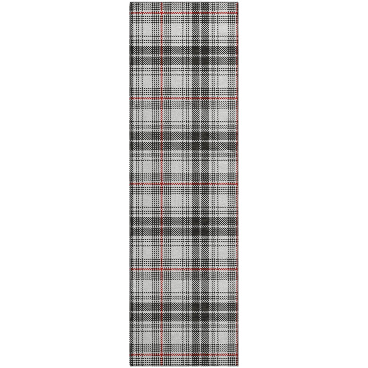Premium Machine Washable Lyndhurst AMF993 Plaid Rug