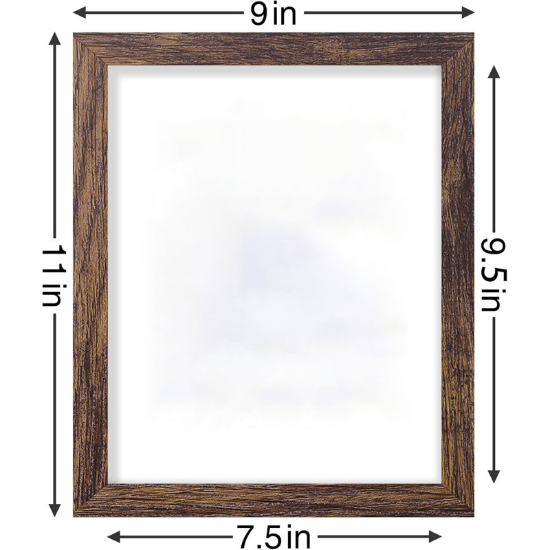 Ensemble de 9 cadres photo 8 x 10 avec plexiglas incassable - Présentoir 5 x 7 avec passe-partout ou 8 x 10 sans passe-partout, cadres en bois d'ingénierie pour mur ou plateau de table