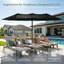 Grand parasol de patio extérieur 180 po x 108 po avec base-1257964024