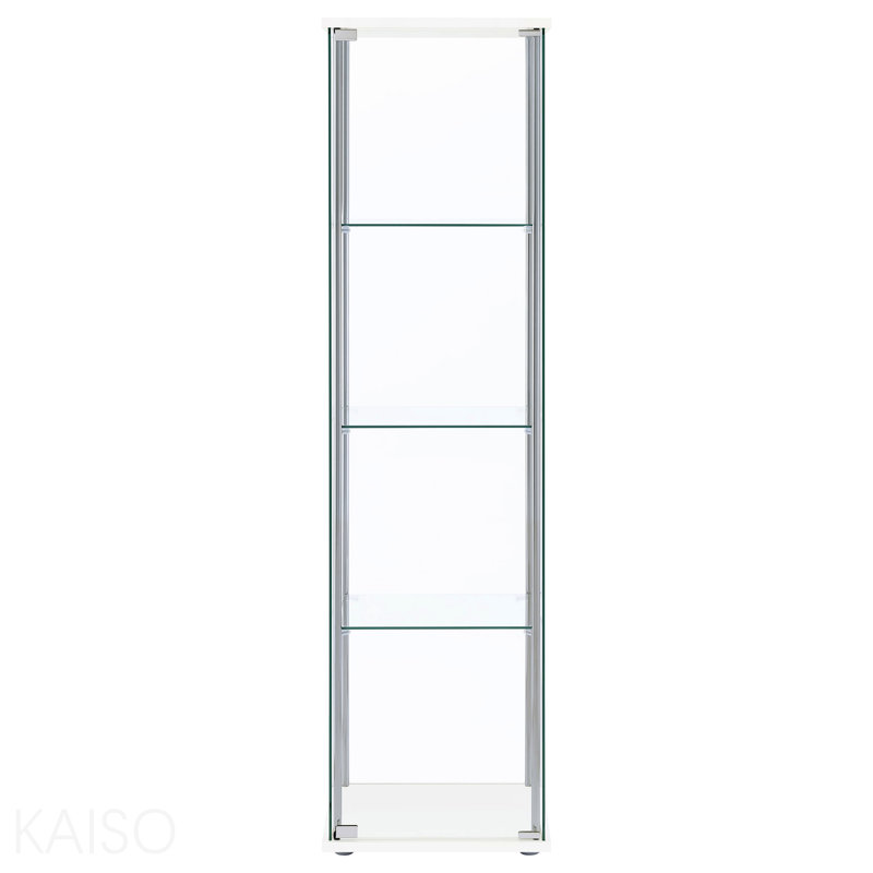 White 3-Shelf Clear Glass Curio Cabinet