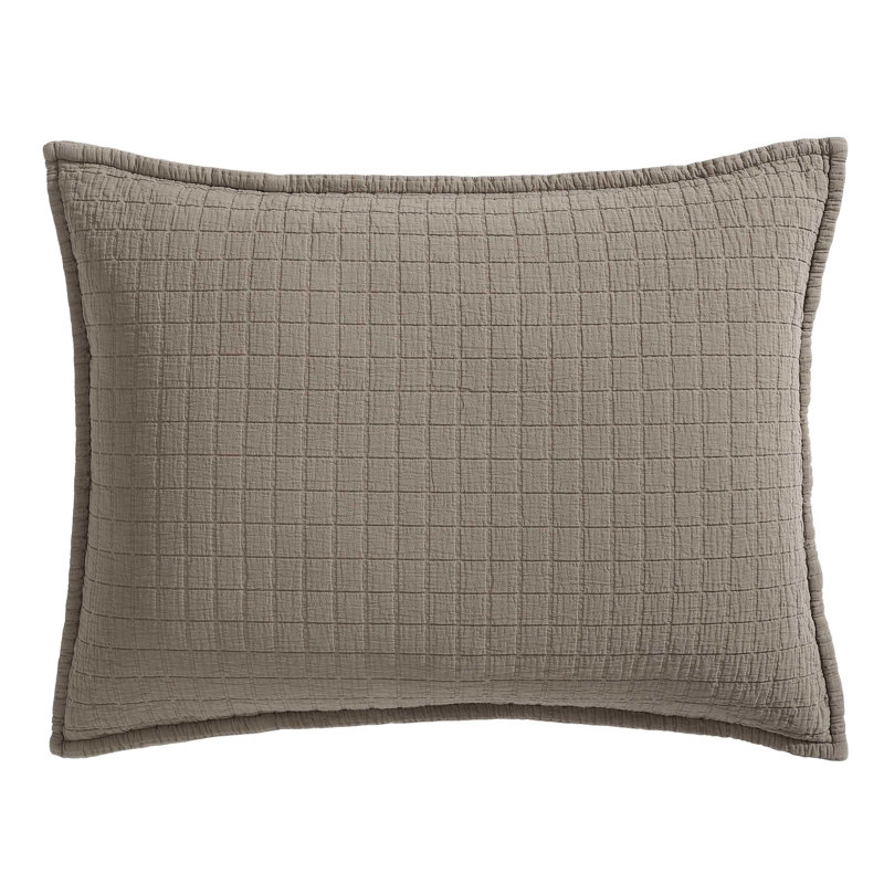 Calvin Klein Essential Garment Washed Solid Cotton Sham Set, Queen, Plum