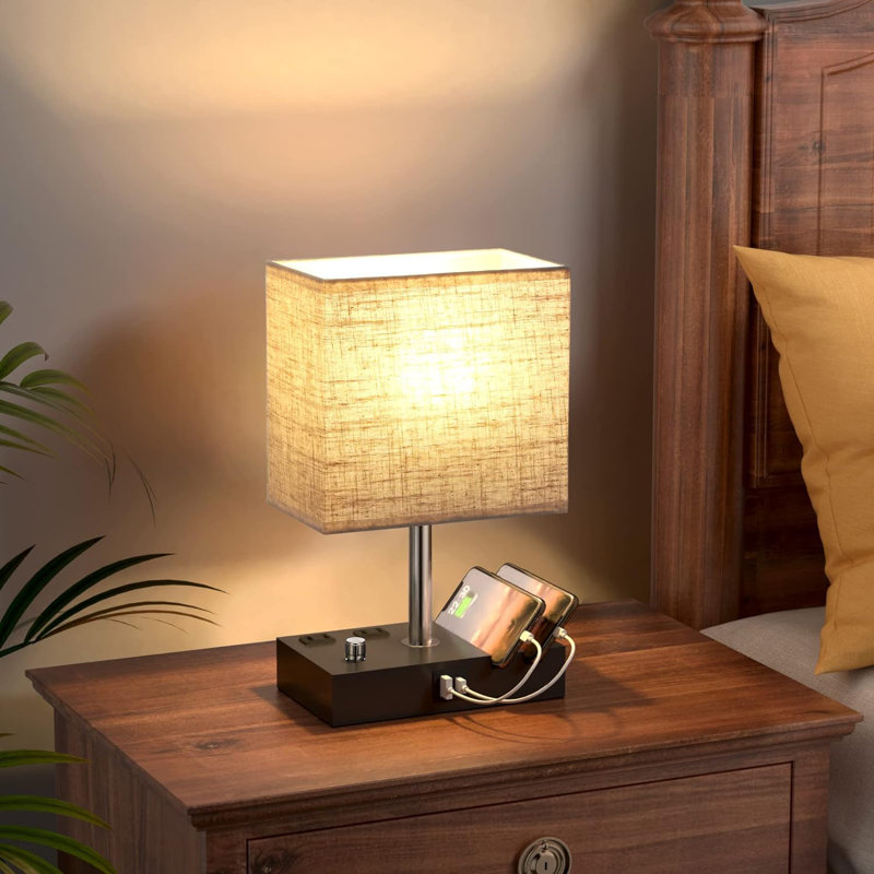 Lampe de bureau USB, H 13,39 po x l 4,69 po x P 4,69 po, Beige