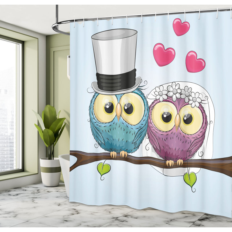 Shower Curtain with Hooks Included, 75"H x 69"W